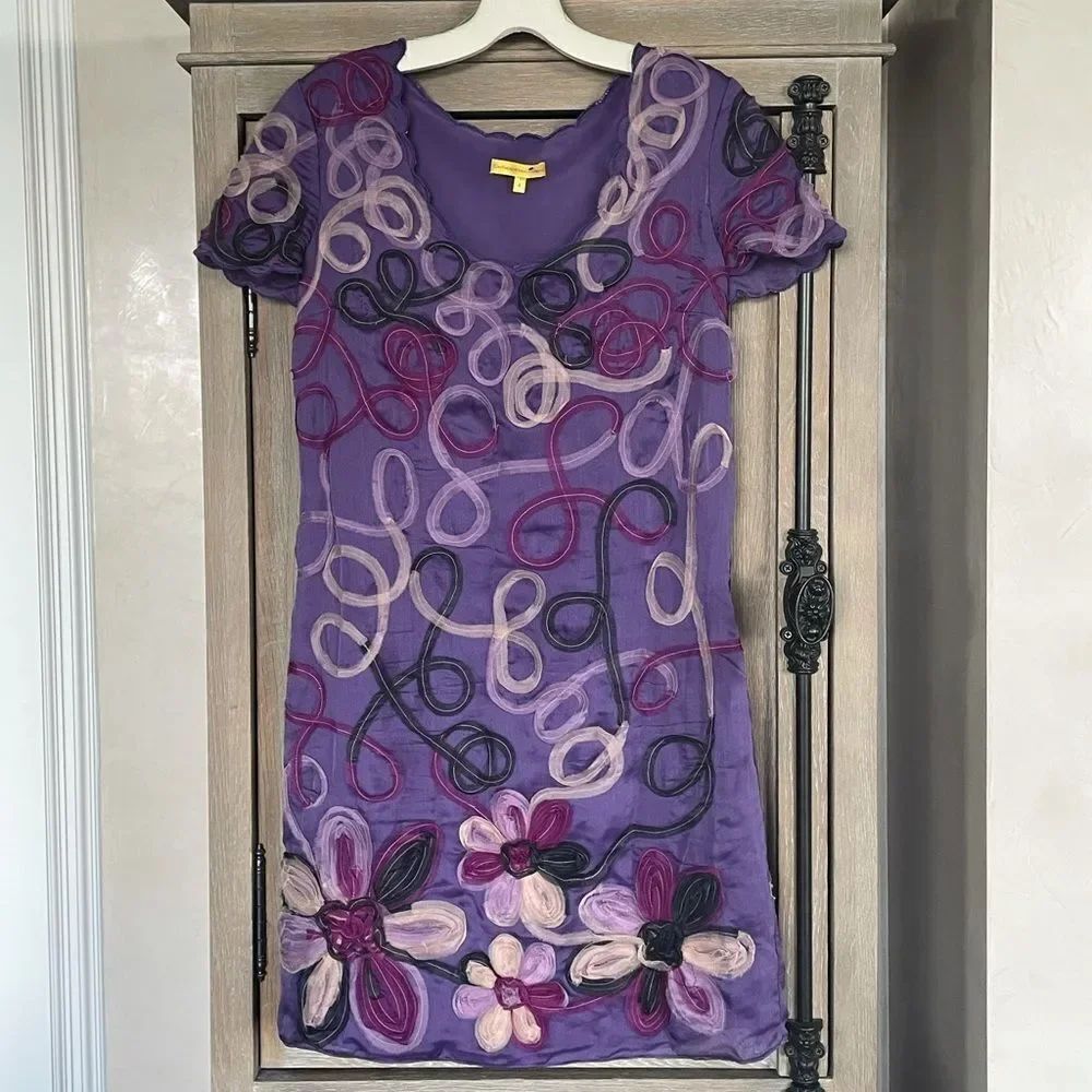Catherine Malandrino purple silk dress. Size 4